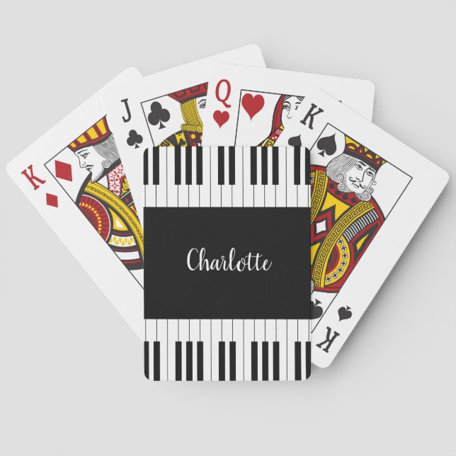 Jeu De Cartes Piano Keyboard, Black and White (dos)