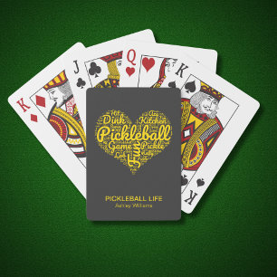 Jeu De Cartes Pickleball Life Word Art Typographie Texte personn
