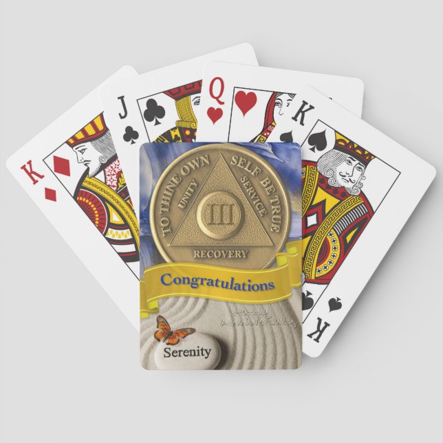 Jeu De Cartes Pièce commémorative de 3 ans de sérénité AA (dos)