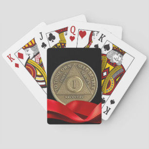 Jeu De Cartes Pièce commémorative du ruban rouge du 1er annivers