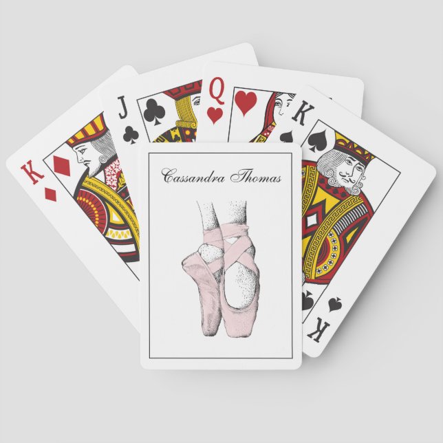Jeu De Cartes Pieds de Ballerine sur Pointe #1 Rose Clair (dos)