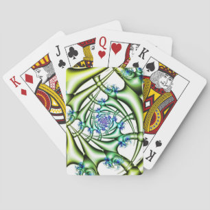 Jeu De Cartes Piège Art fractal bleu et vert