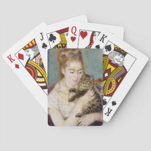 Jeu De Cartes Pierre A Renoir   Femme avec un chat