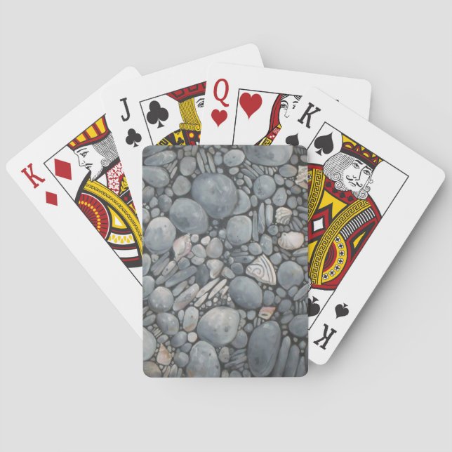 Jeu De Cartes Pierres de plage Coques Galets Rochers Peinture Ar (dos)