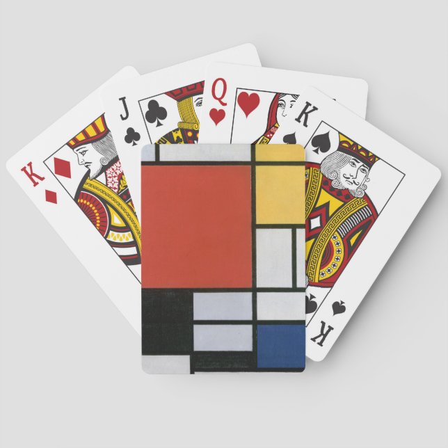 Jeu De Cartes Piet Mondrian Rouge Bleu Jaune Art Abstrait (dos)