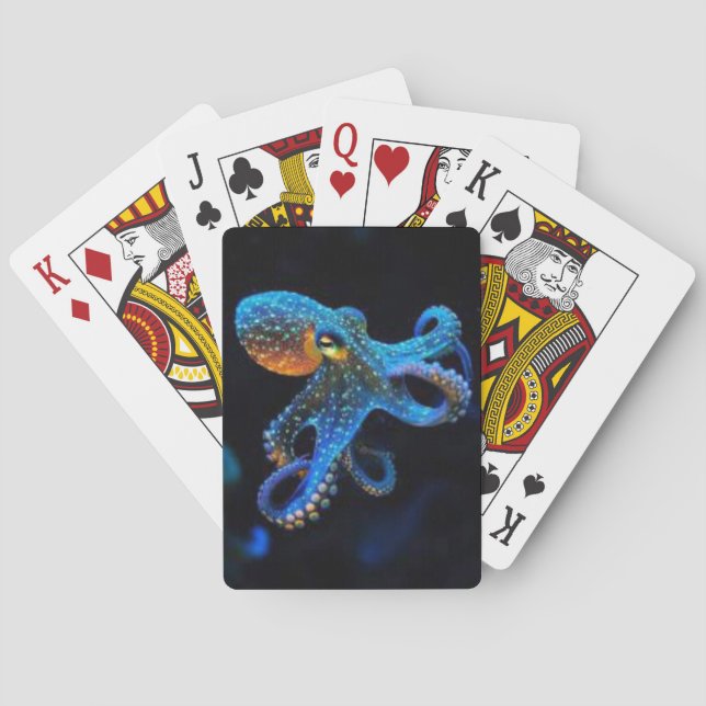 Jeu De Cartes Pieuvre bleue (dos)