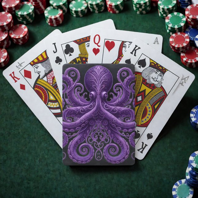 Jeu De Cartes Pieuvre violette victorienne Steampunk Kraken  (Créateur téléchargé)