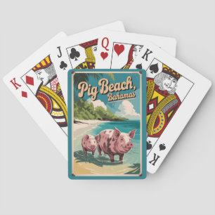 Jeu De Cartes Pig Beach Bahamas Travel Art Vintage
