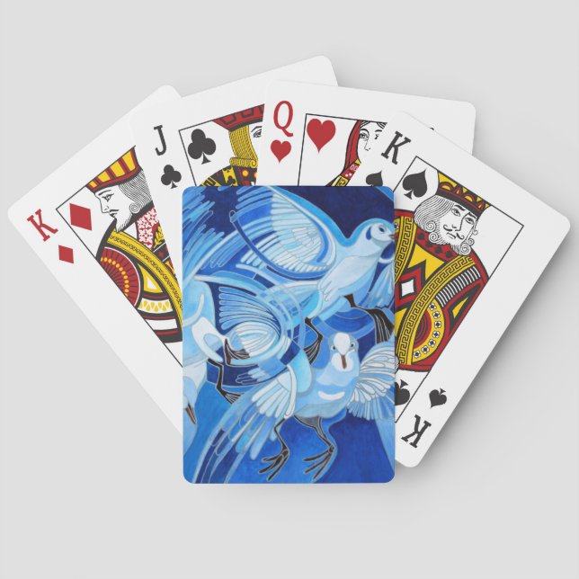 Jeu De Cartes Pigeons de cordonnier en bleu de Cerulean (dos)
