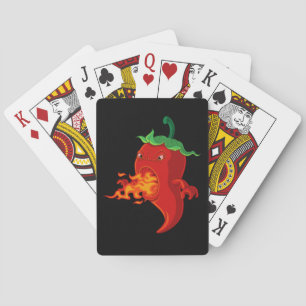 Jeu De Cartes piment rouge chaud avec flamme