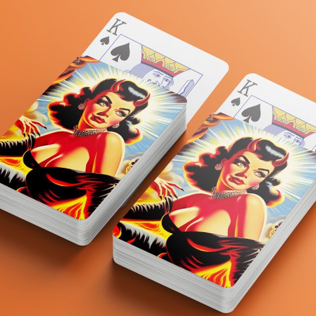 Jeu De Cartes Pin-up diabolique rétro (Créateur téléchargé)