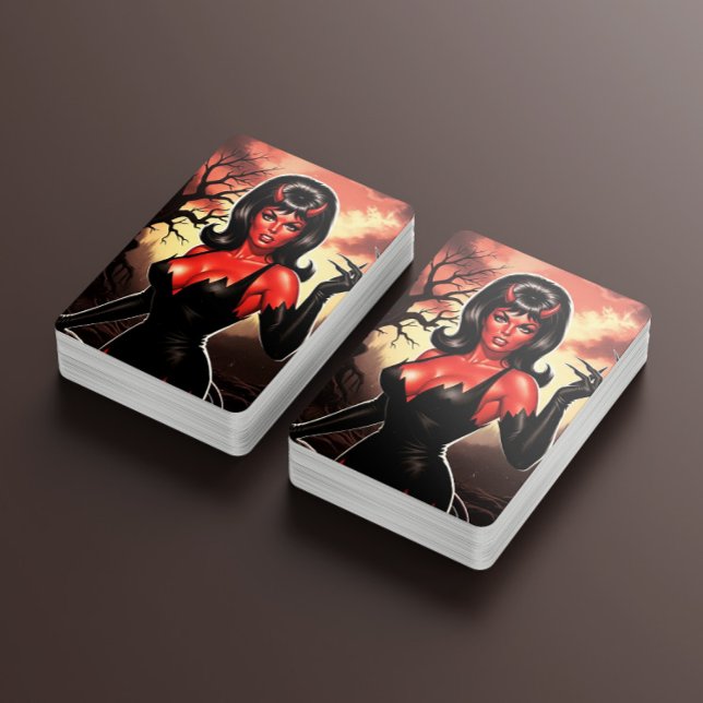 Jeu De Cartes Pin-up diabolique rétro (Créateur téléchargé)