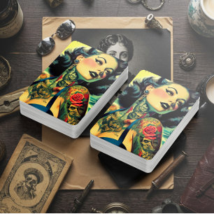 Jeu De Cartes Pin-Up Goth Retro