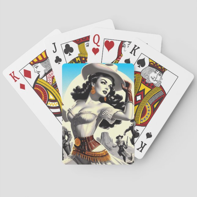 Jeu De Cartes Pin-up Ouest rétro (dos)