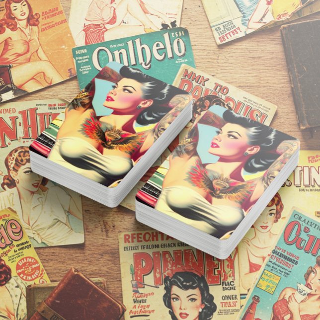 Jeu De Cartes Pin-up Tatouée Rétro (Créateur téléchargé)