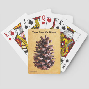 Jeu De Cartes Pine Cône Sur Papier Vintage