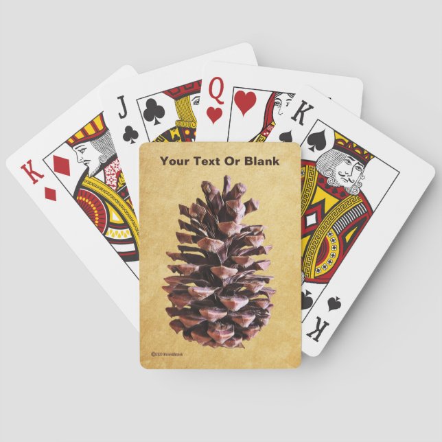 Jeu De Cartes Pine Cône Sur Papier Vintage (dos)