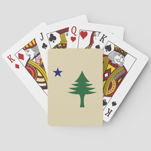 Jeu De Cartes Pine tree and star 1901 flag of Maine State (dos)