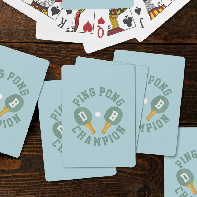 Jeu De Cartes Ping Pong Champion Monogram Classic Playing Cards (Perfect playing cards for the ping pong champion in your life. Just add their initials)