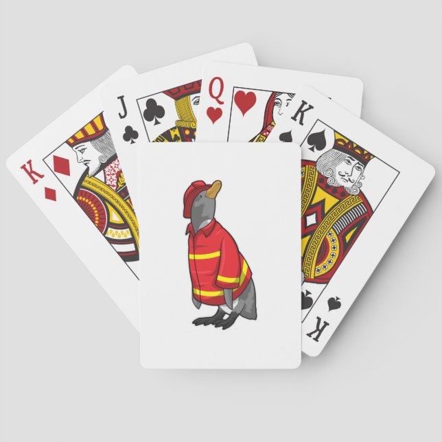Jeu De Cartes Pingouin as Firefighter with Helmet (dos)