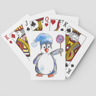 Jeu De Cartes Pingouin blanc mignon avec Lollipop