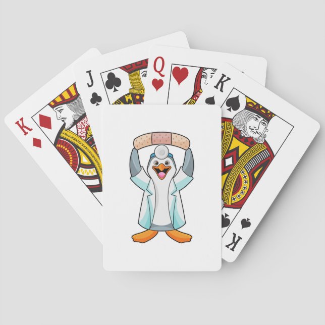 Jeu De Cartes Pingouin comme docteur avec plâtre (dos)