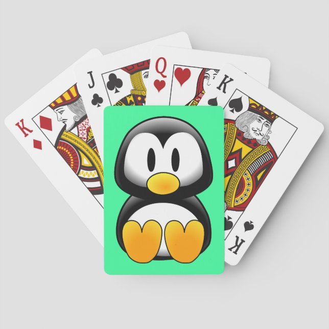 Jeu De Cartes Pingouin de dessin pour bébé mignon (dos)