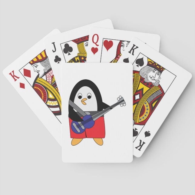Jeu De Cartes Pingouin Jouer de la basse guitare (dos)