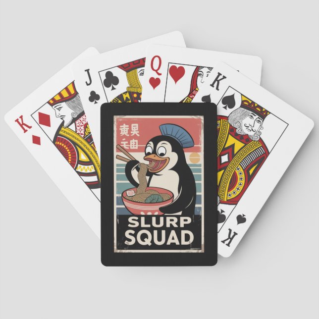 Jeu De Cartes Pingouin Manger Ramen Funny Slurp Squad (dos)