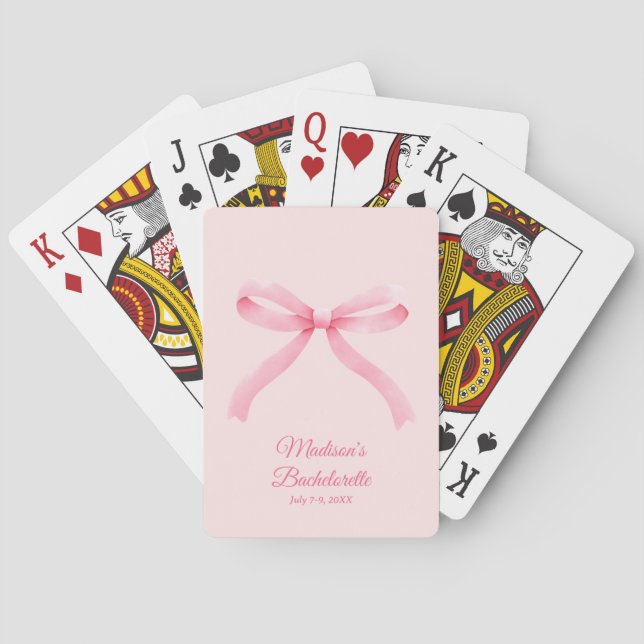 Jeu De Cartes Pink Bow Girly Bachelorette Favoriser la lecture d (dos)