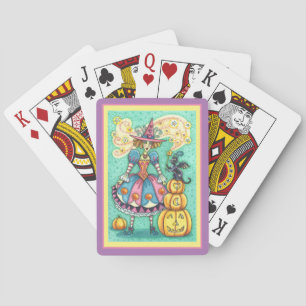 JEU DE CARTES PINK PARTY WITCH EST HALLOWEEN MAGIQUE, CHAT NOIR