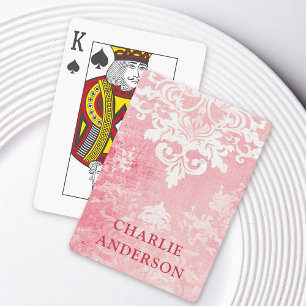 Jeu De Cartes Pink vintage damask floral nom