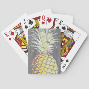 Jeu De Cartes Pinneapple jaune tropical sur le gris