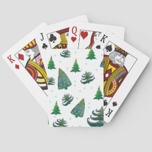 Jeu De Cartes Pins Arbres Noël Temps de Jouer Cartes