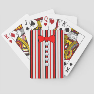 Jeu De Cartes Pinstripes Et Cravate Red Bow