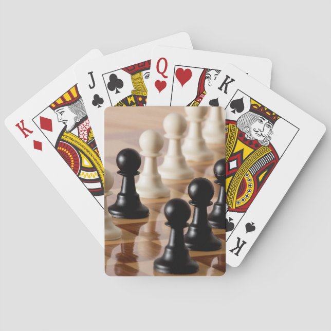 Jeu De Cartes Pions sur le tableau d'échecs (dos)