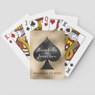 Jeu De Cartes Pique noir sur fond doré
