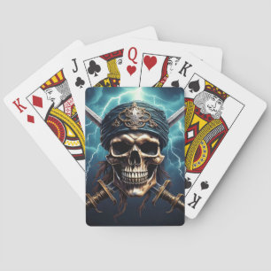 Jeu De Cartes Pirate crâne avec épées Classic Playing Cartes