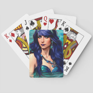 Jeu De Cartes Pisces Blue Mermaid Queen Art Imaginaire original