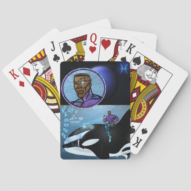 Jeu De Cartes Pisces Thème fête d'anniversaire préférée jouer au (dos)
