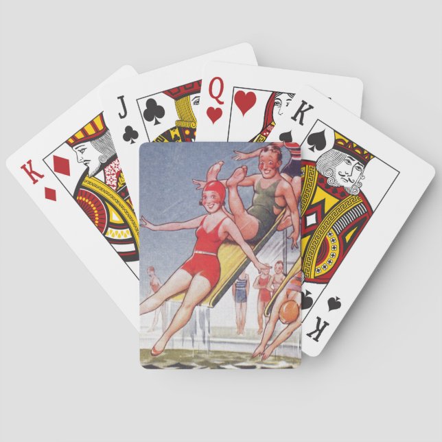 Jeu De Cartes Piscine Fête Nage Vintage Été (dos)