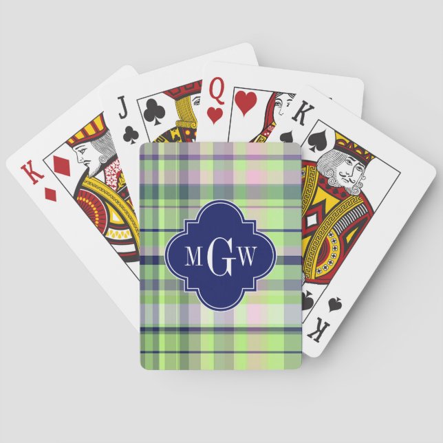 Jeu De Cartes Pistachio Marine rose What Preppy Madras Monogramm (dos)