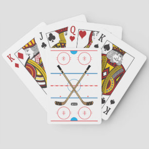 Jeu De Cartes Piste d'hockey et joueur de hockey de bâtons de