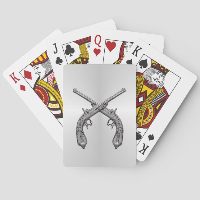 Jeu De Cartes Pistolets de duel argent (dos)