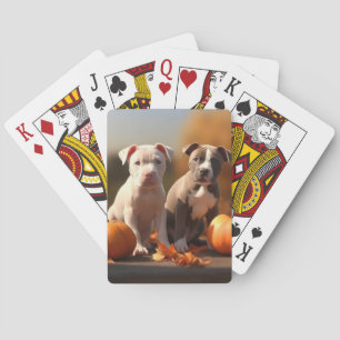 Jeu De Cartes Pitbull Chiot Automne Citrouille de plaisir