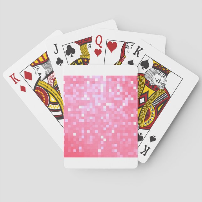 Jeu De Cartes Pixel rose étincelle (dos)