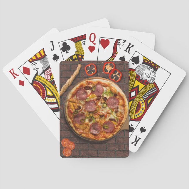 Jeu De Cartes Pizza au four à briques avec garnitures (dos)