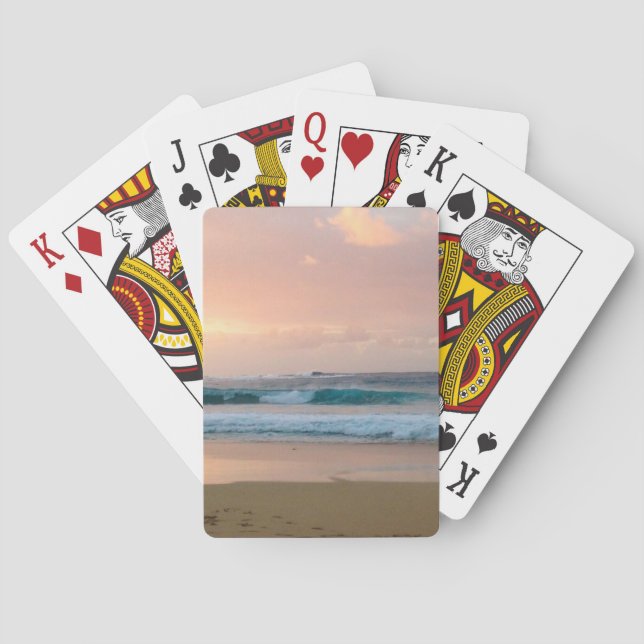 Jeu De Cartes Plage au coucher du soleil et océan  (dos)