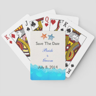 Jeu De Cartes Plage Avec Starfish Économisez La Date