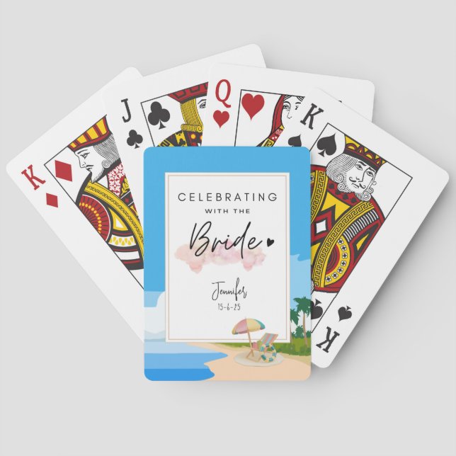 Jeu De Cartes Plage Bachelorette personnalisées Places (dos)